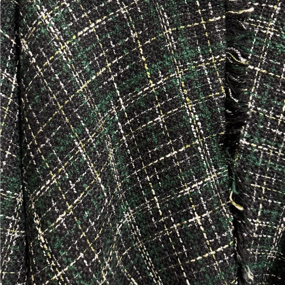 Zara Women's  Green and Black Tweed Pullover Top - Picture 6 of 12